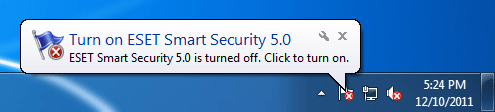 Windows 7 System Tray, Antivirus Alert